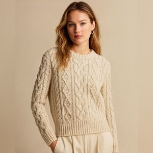 Banana Republic Cream Cable Knit Sweater